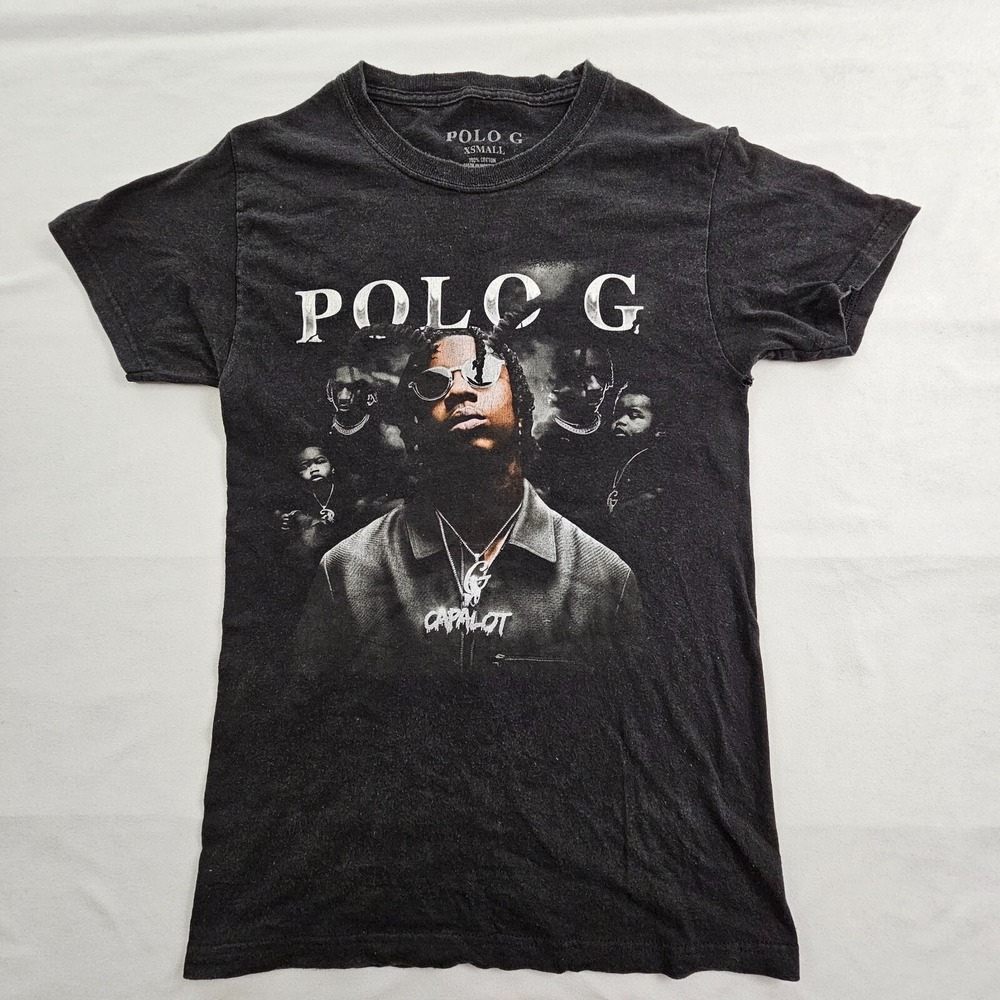 Polo G Capalot Black Short Sleeve Cotton T-Shirt Adult XS‎